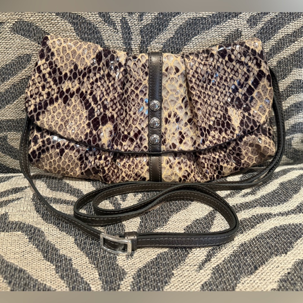 Brighton Purse Snake Skin Design Crossbody
